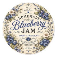 VIntage Blauwe Jam Label