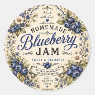 VIntage Blauwe Jam Label