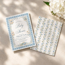 Vintage blauwe kant teddybeer jongens babyfeestje