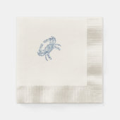 Vintage blauwe krab no3 luiers servet (Voorkant)