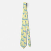 vintage blauwe krabben in crème stropdas (Voorkant)