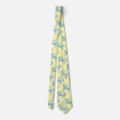 vintage blauwe krabben in crème stropdas (Achterkant)