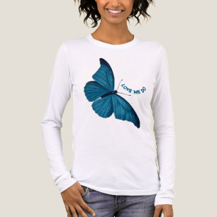 Vintage Blauwe Morpho Vlinder Love Me Do Tri-Blend Shirt