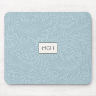 Vintage Blauwe Ridderspoor Bloem Patroon Monogram Muismat