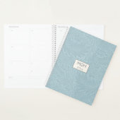 Vintage Blauwe Ridderspoor Bloem Patroon Monogram Planner (Display)