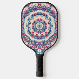 Vintage Blauwe Rood Abstracte Mandala Kunst Design Pickleball Paddle