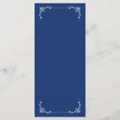 Vintage Blauwe Verjaardagsmenu Plat Kaart (Achterkant)