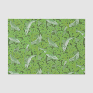 Vintage Blauwe Vis & Zeewier: Art Nouveau Zeevaart Tissuepapier