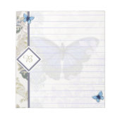 Vintage blauwe vlinder notitieblok (Voorkant)