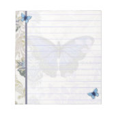 Vintage blauwe vlinder notitieblok (Voorkant)