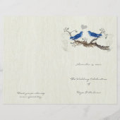 Vintage Blauwe Vogels Houtnerf Programma (Voorkant)