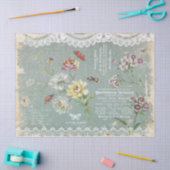 Vintage Blauwgroen boomgaarden ontkoppelen Tissuepapier (Craft)