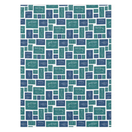Vintage Blauwgroen Vispatroon Tafelkleed