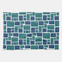 Vintage Blauwgroen Vispatroon