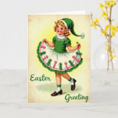 Vintage Blij Lentekaart Kaart (Gele Bloem)