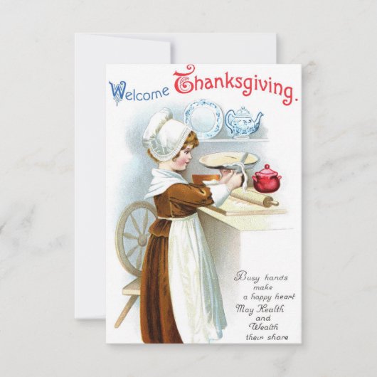 vintage blij met de waterverf van thanksgiving kaart (Voorkant)