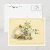 Vintage Blije Pasen Feestdagenkaart (Voorkant / Achterkant)