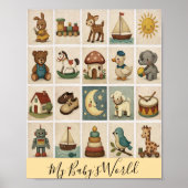 Vintage Block Custom Nursery Poster (Voorkant)