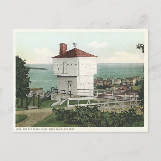 Vintage Block House Mackinac Michigan Briefkaart (Voorkant)