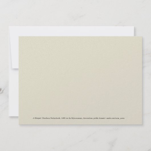 Vintage bloem 17e-eeuwse platte bedankkaart (Achterkant)