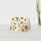 Vintage Bloem 70s Tijdloze Trouw Dankkaart Bedankkaart (Achterkant)