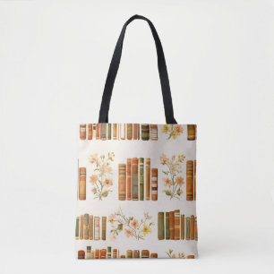 Vintage Bloem Boekentassen   Cozy Bibliotheek Esth Tote Bag