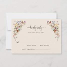 Vintage Bloem Boho RSVP Kaarten Kaartje