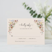 Vintage Bloem Boho RSVP Kaarten Kaartje (Staand voorkant)