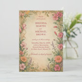 Vintage Bloem Botanisch Kaart (Staand voorkant)