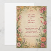 Vintage Bloem Botanisch Kaart (Voorkant / Achterkant)