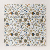 Vintage Bloem Botanisch Patroonontwerp Legpuzzel (Horizontaal)