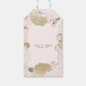 Vintage bloem botanische glam roze & goud cadeaulabel (Achterkant)