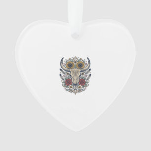 Vintage Bloem Bull Skull Western Ornament