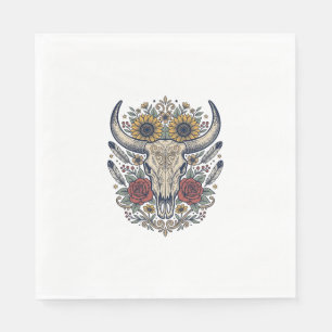 Vintage Bloem Bull Skull Western Servet