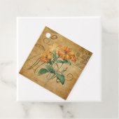 Vintage bloem cadeau & favor label (In situ)