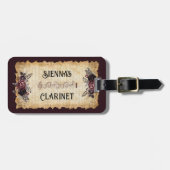 Vintage bloem clarinet hoes label bagagelabel (Voorkant horizontaal)