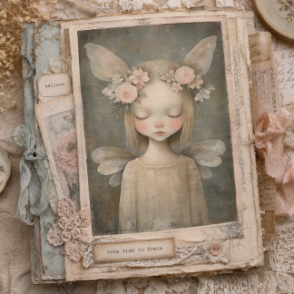 Vintage Bloem Fee Shabby Chic Decoupage Kunst Tissuepapier