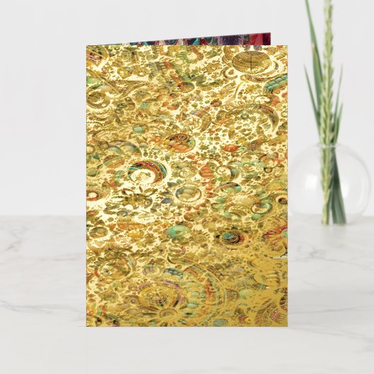 vintage bloem folie wenskaart (Voorkant)