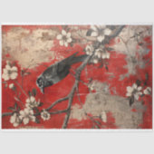 Vintage Bloem Gothic Raven Decoupage  Tissuepapier (Voorkant)