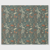 Vintage, bloem, herfst, natuurgebied cadeaupapier (Vlak)