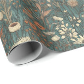 Vintage, bloem, herfst, natuurgebied cadeaupapier (Rol Hoek)