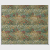 Vintage, bloem, herfsttonen, natuurgebied cadeaupapier (Vlak)