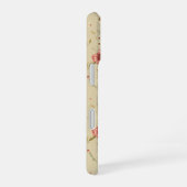 Vintage bloem iPhone- en iPad-hoesje in Beige iPhone 16 Hoesje (Rechterkant)