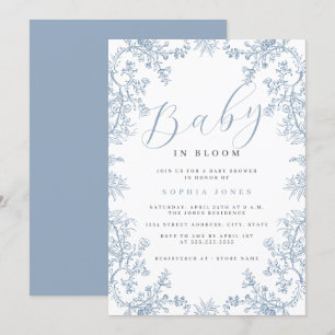 Vintage Bloem Jongen Baby in Bloei Baby Shower Kaart