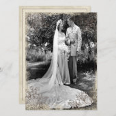 Vintage Bloem Jubileumfeest Kaart (Voorkant / Achterkant)