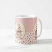 Vintage bloem koffiemok (Voorkant rechts)