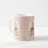 Vintage bloem koffiemok (Voorkant links)