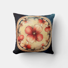 Vintage Bloem Medaillon – Bloemenschortkussen Kussen