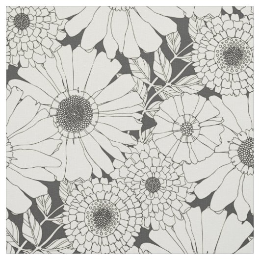 vintage bloem mono stof (Swatch)