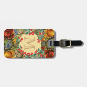 Vintage Bloem Monogram Bagagelabel (Voorkant horizontaal)